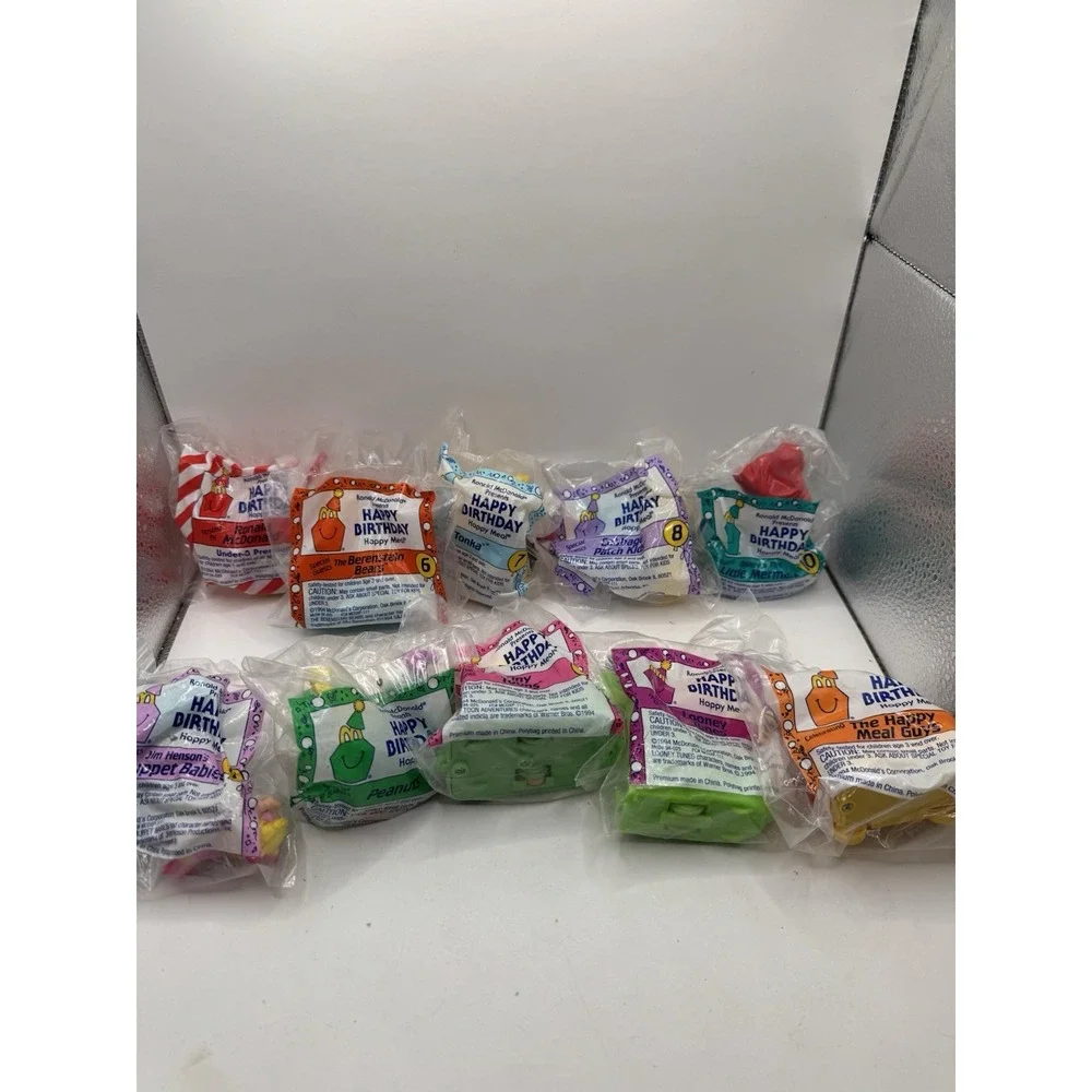 McDonald's 1994 Happy Birthday LOT OF 10 Happy Meal Toys sealed Fast Shipping